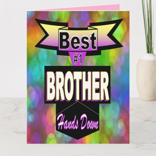 Carte Meilleur frère #1 haut la main Bokeh Fête des père (Devant)