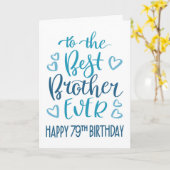 Carte Meilleur Frère 79e Anniversaire Typographie en ble (Fleur jaune)