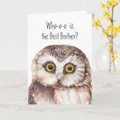 Carte Meilleur Frère Anniversaire Cute Owl Humour (Fleur jaune)