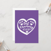 Carte Meilleur Grammy jamais Coeur Design (Devant/Arrière en situation)