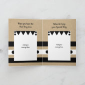 Carte Meilleur Grand Jour noir et blanc rustique Anniver (Intérieur)