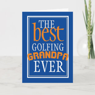 Carte Meilleur grand-père de golf jamais bleu Anniversai