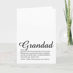 Carte Meilleur Grand-Père du Monde, Définition de Grand-
