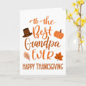 Carte Meilleur grand-père Jour d'Action de grâce à Orang (Fleur jaune)
