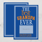 Carte Meilleur Grand-Père Typographie Bleue Titulaire De (Devant / Derrière)