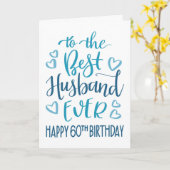 Carte Meilleur mari de tous les temps 60 ans Typography (Fleur jaune)