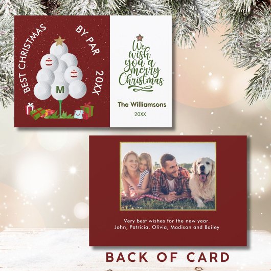 Carte Meilleur Noël par Par Golf Ball Tree Photo initial