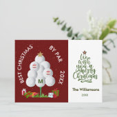 Carte Meilleur Noël par Par Golf Ball Tree Photo initial (Debout devant)