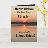 Carte Meilleur Oncle Anniversaire brille (Fleur jaune)