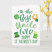 Carte Meilleur oncle de la Saint-Patrick Typography (Fleur jaune)