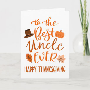 Carte Meilleur oncle de tous les jours de Thanksgiving e