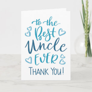 Carte Meilleur Oncle Ever Merci Typographie en Bleu