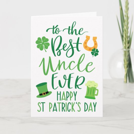 Carte Meilleur oncle pour la Saint-Patrick (Devant)