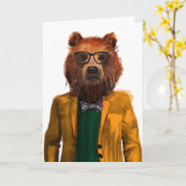 Carte Meilleur ours habillé (Fleur jaune)