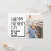 Carte Meilleur papa à la Fête des pères mondiale | Photo (Devant/Arrière en situation)