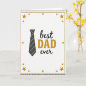 Carte Meilleur Papa avec Ruban Doré (Fleur jaune)