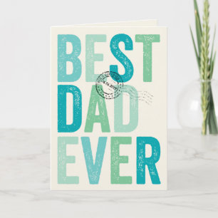 Carte Meilleur Papa Certifié Typographie de la Fête des 