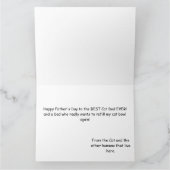 Carte Meilleur Papa Chat Calico Gâté Fête des Pères Rose (Intérieur)