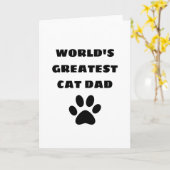 Carte Meilleur Papa Chat du Monde Texte Personnalisé (Fleur jaune)