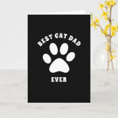 Carte Meilleur Papa Chat Ever Texte Personnalisé (Fleur jaune)