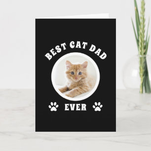 Carte Meilleur papa chat jamais personnalisé avec photo