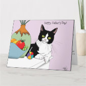 Carte Meilleur Papa Chat Mignon Chat Smoking Fête des Pè (Devant)