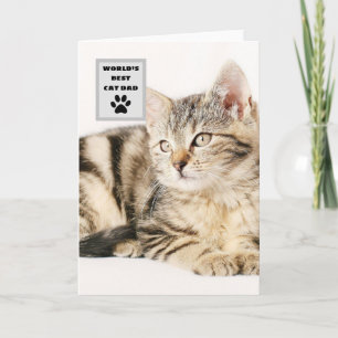 Carte Meilleur Papa Chat Personnalisé du Monde Photo Per