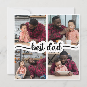 Carte Meilleur Papa Collage personnalisé de 4 photos