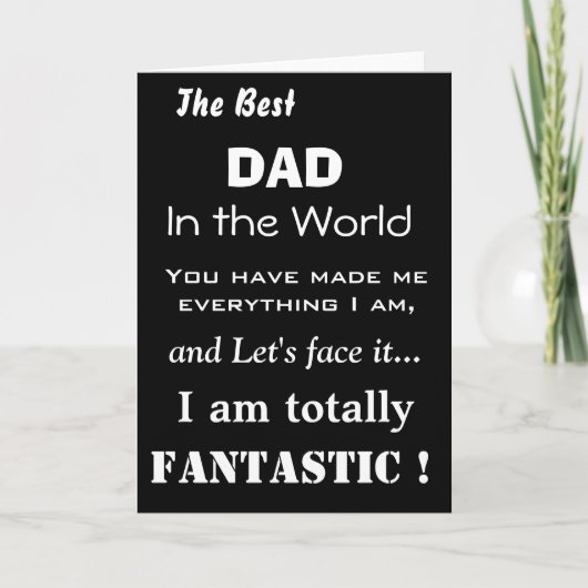 Carte Meilleur papa dans le monde Funny père Card (Devant)