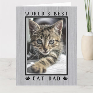 Carte Meilleur Papa de Chat du Monde Photo Joyeux Annive