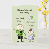 Carte Meilleur papa de la petite fille voeux d'anniversa (Fleur jaune)