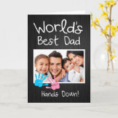 Carte Meilleur papa du monde, Baisse la main ! (Fleur jaune)