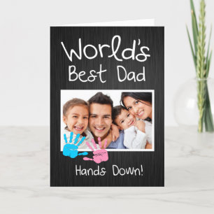 Carte Meilleur papa du monde, Baisse la main !