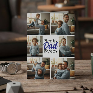Carte Meilleur Papa du Monde Collage de Photos Anniversa
