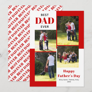 Carte Meilleur papa Ever quatre photos Fête des pères ro