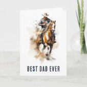 Carte Meilleur papa jamais | Fête des pères Cheval Cowbo (Devant)