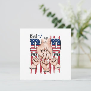 Carte Meilleur Papa Jamais - Fist Bump USA Drapeau - 3 E
