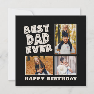 Carte Meilleur Papa Jamais Funky 3 Photo Noir Anniversai