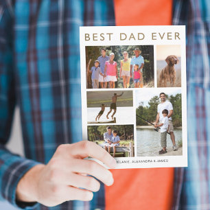 Carte Meilleur Papa Jamais, Grille Photo Minimale Modern