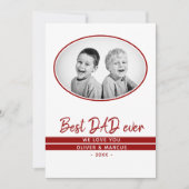 Carte Meilleur papa Jamais Moden Rouge Script Photo de l (Devant)