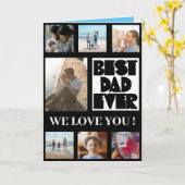 Carte Meilleur papa jamais noir & blanc photo Collage (Fleur jaune)