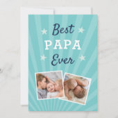 Carte Meilleur Papa jamais | Photo Fête des pères plat (Devant)