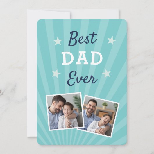 Carte Meilleur papa jamais | Photo Fête des pères plat (Devant)