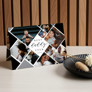 Carte Meilleur Papa Jamais Photo Moderne Collage Personn