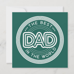 Carte Meilleur Papa Moderne Vert Foncé Fête des Pères
