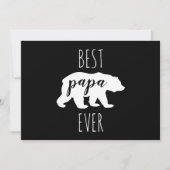 Carte Meilleur Papa Ours Noir & Blanc Moderne (Devant)
