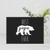 Carte Meilleur Papa Ours Noir & Blanc Moderne (Debout devant)