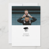 Carte Meilleur Papa Ours Noir & Blanc Moderne (Dos)