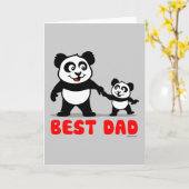 Carte Meilleur papa Panda (Fleur jaune)