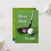 Carte Meilleur papa par thème de golf (Devant/Arrière en situation)